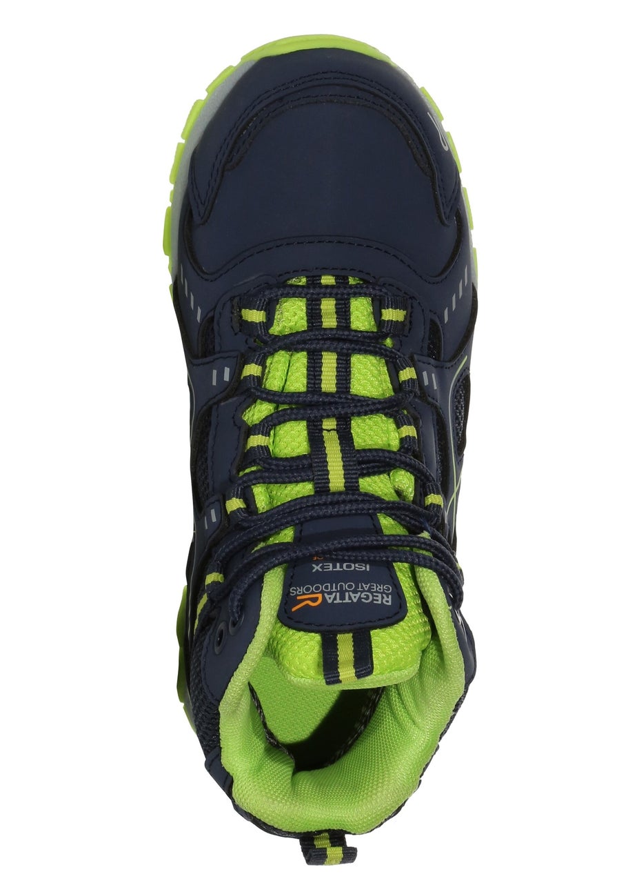 Regatta Navy Lime Punch Kids Vendeavour Waterproof Isotex Walking Boots