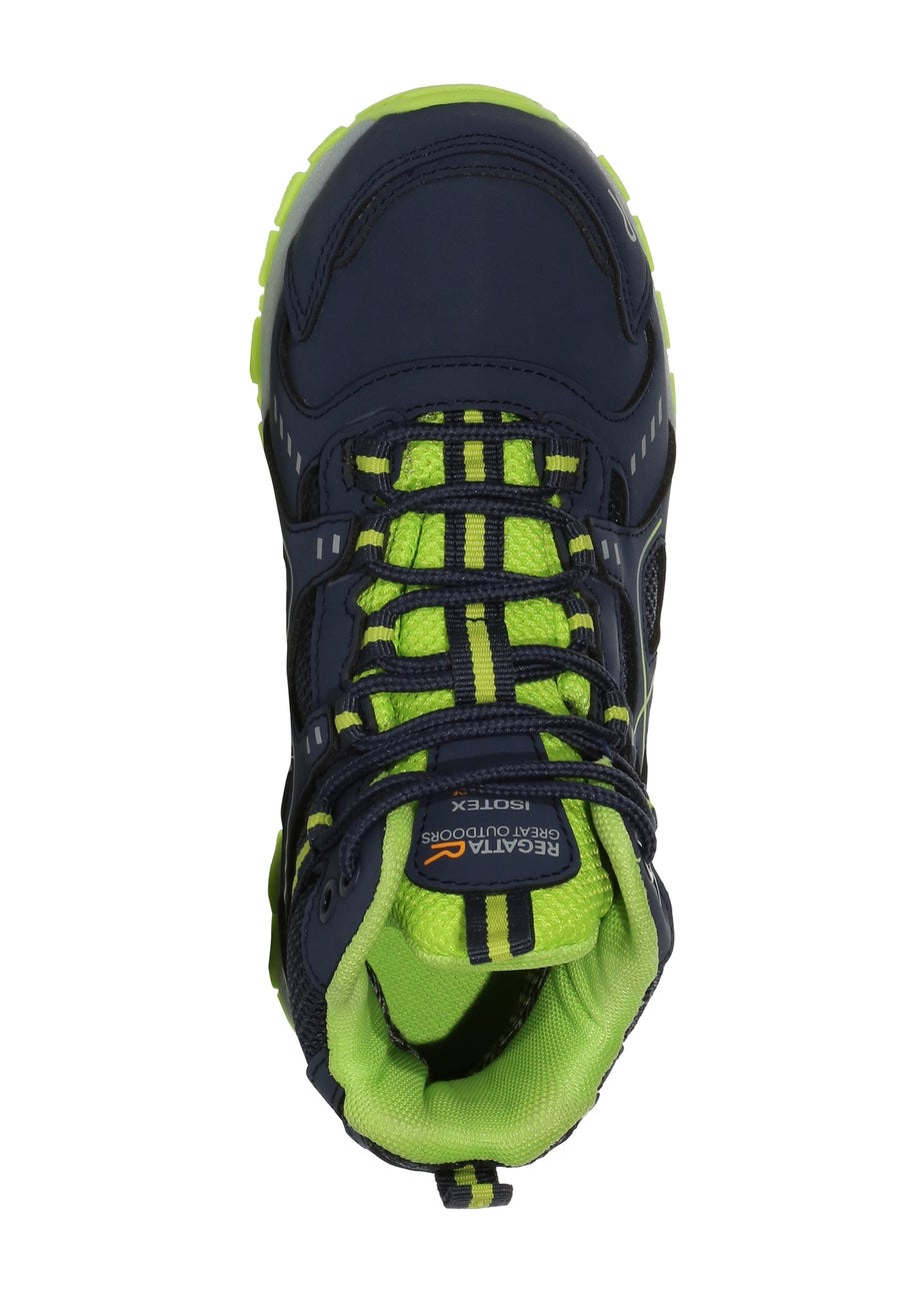 Regatta Navy Lime Punch Kids Vendeavour Waterproof Isotex Walking Boots
