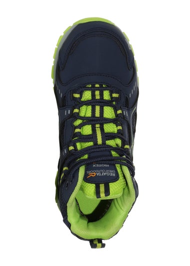 Regatta Navy Lime Punch Kids Vendeavour Waterproof Isotex Walking Boots