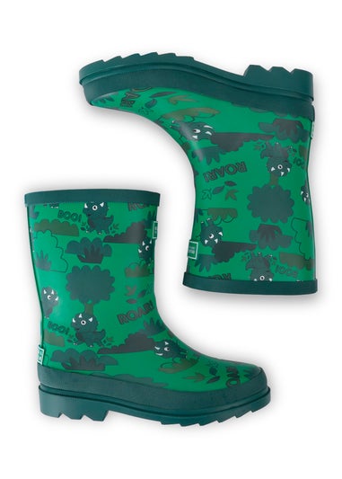 Regatta Stompy the Dinosaur Green Kids' Mudplay Junior II Waterproof Wellies