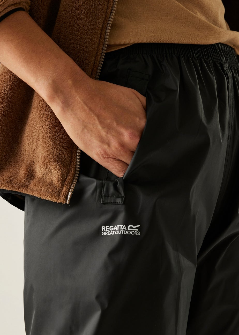 Regatta Black Pack It Waterproof Breathable Isolite Over Trousers