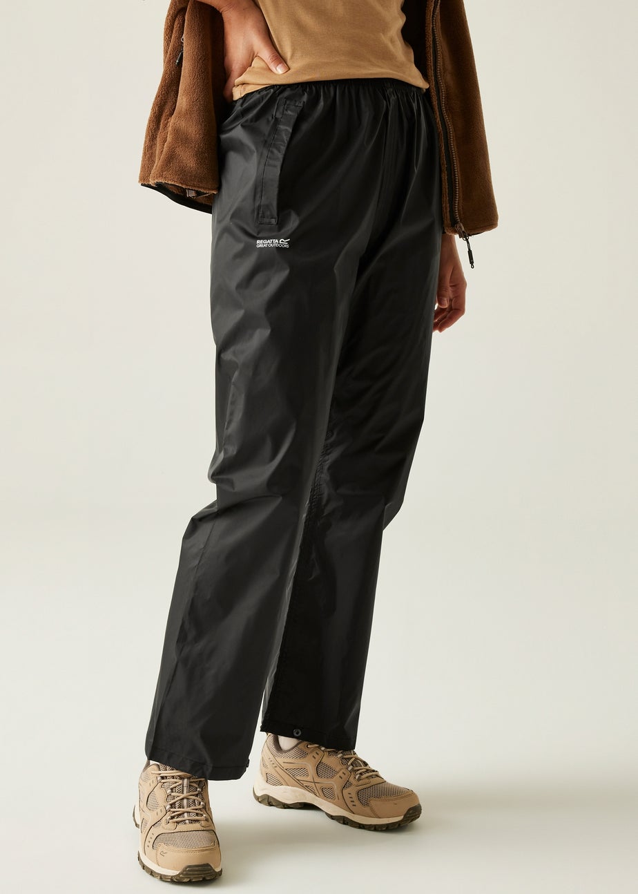 Regatta Black Pack It Waterproof Breathable Isolite Over Trousers