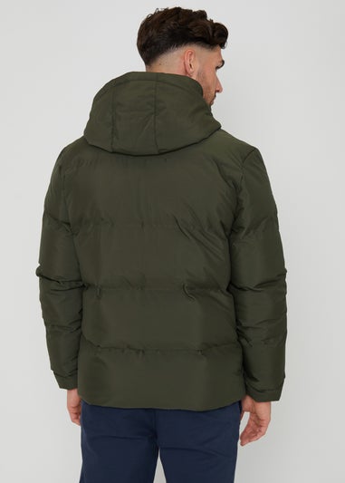 Threadbare Khaki Showerproof Hooded Puffer Jacket