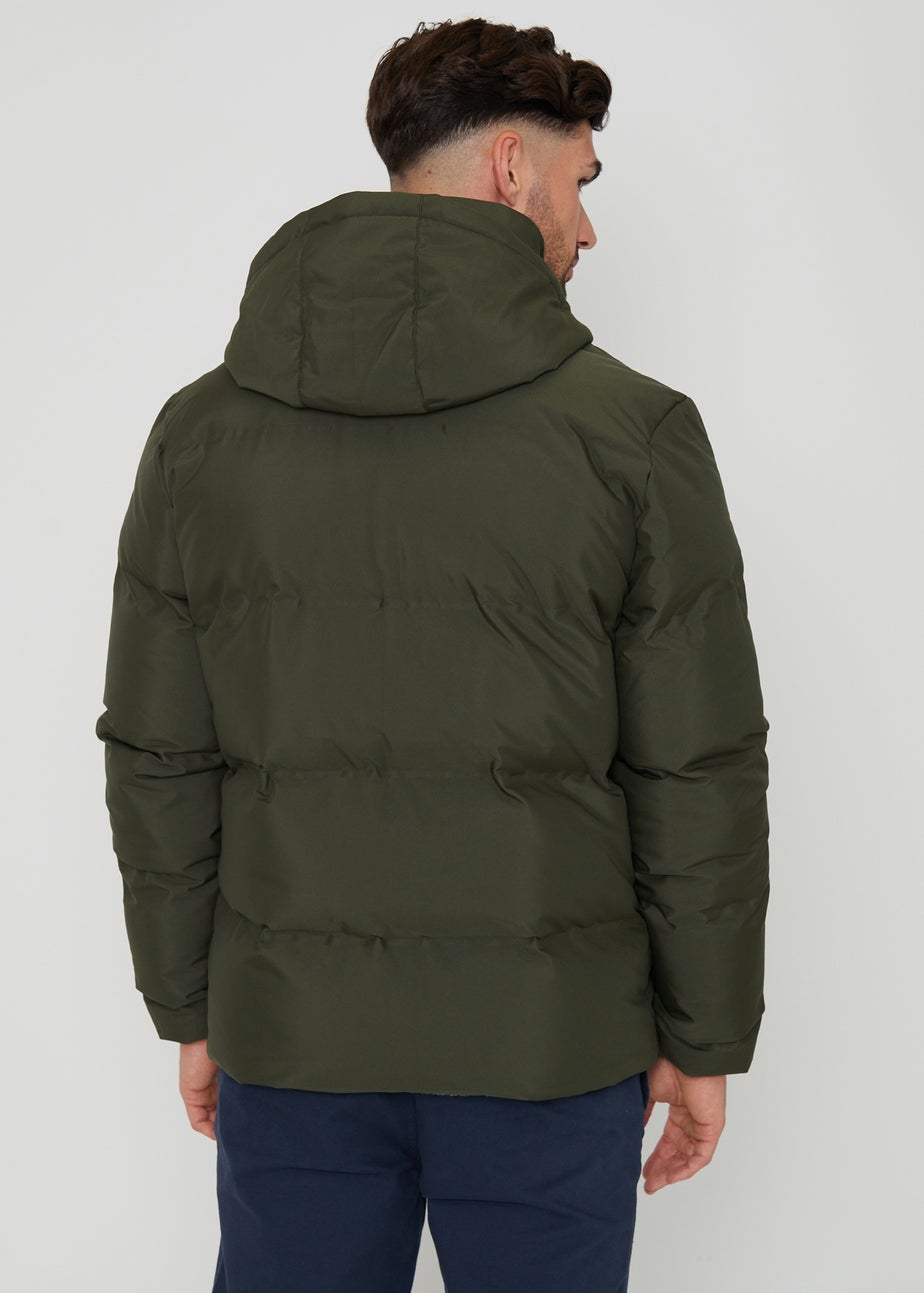 Threadbare Khaki Showerproof Hooded Puffer Jacket
