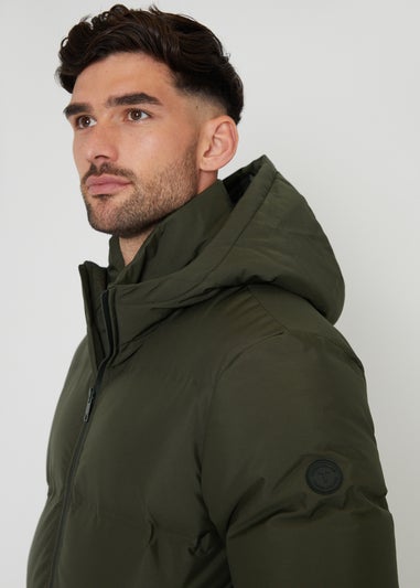Threadbare Khaki Showerproof Hooded Puffer Jacket