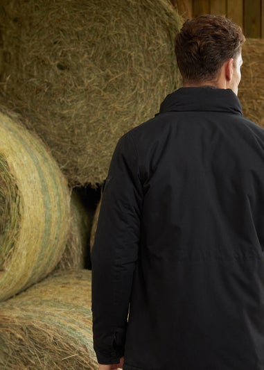 Threadbare Black Funnel Neck Utility Coat