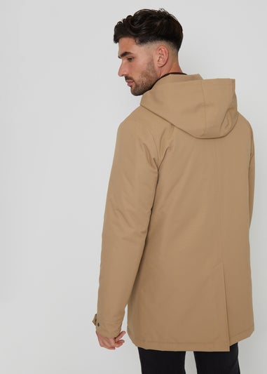 Threadbare Stone Croy Showerproof 2-in-1 Mac Coat with Concealed Hood
