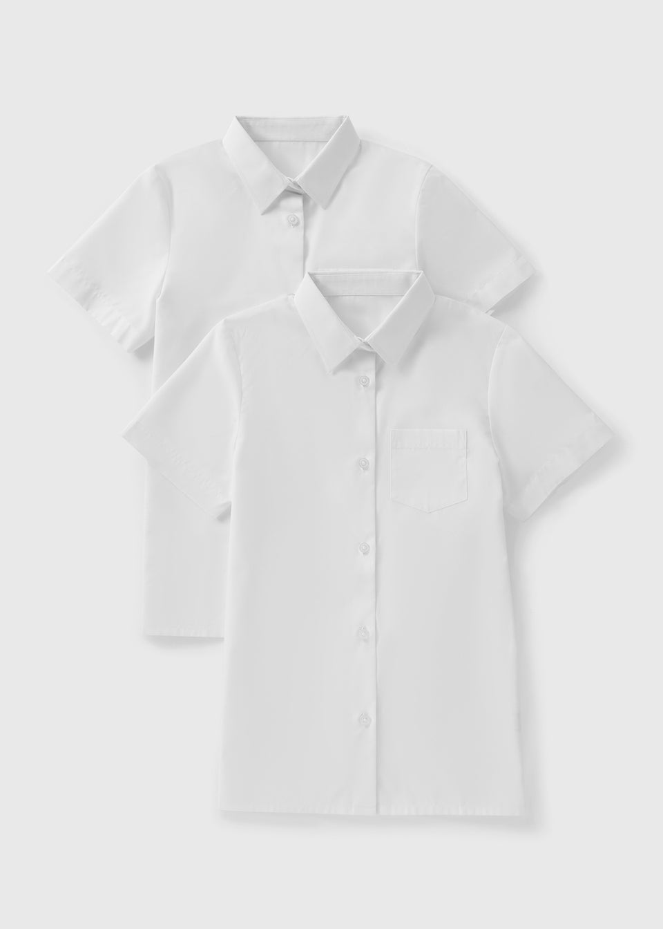 2 Pack Girls Slim Fit Short Sleeve Shirt (4-16yrs)