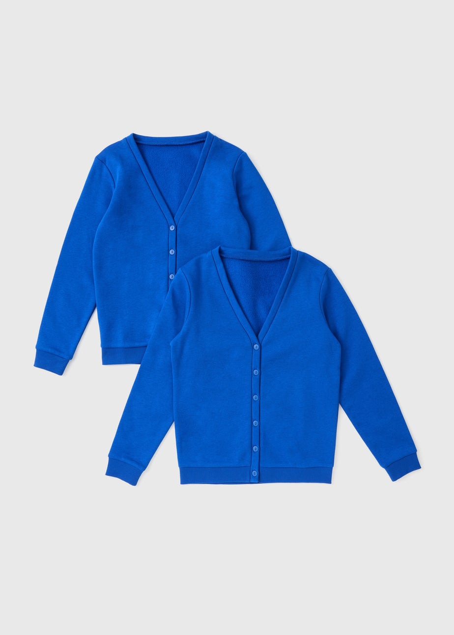 2 Pack Girls Royal Blue V-Neck Cardigans (3-13yrs)