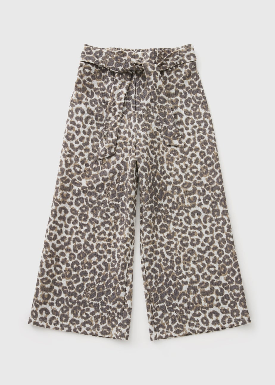 Girls Leopard Crinkle Culotte Trouser (7-15yrs)