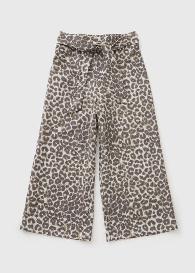 Girls Leopard Crinkle Culotte Trouser (7-15yrs)