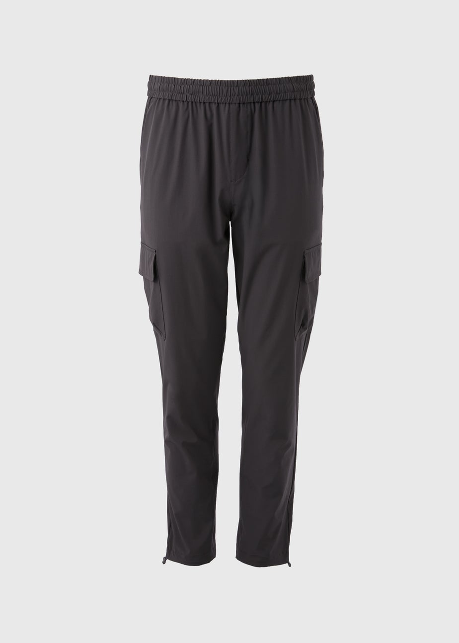Charcoal Smart Cuffed Cargo Trousers