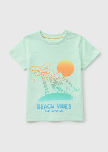 Boys Aqua Dinosaur T-Shirt (1-7yrs)