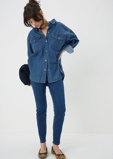 Papaya Petite Dark Wash High Waisted Jeans