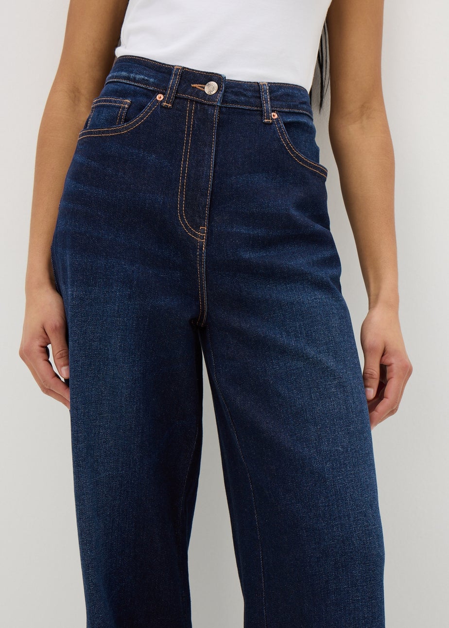 Papaya Petite Dark Wash Wide Leg Jeans Matalan