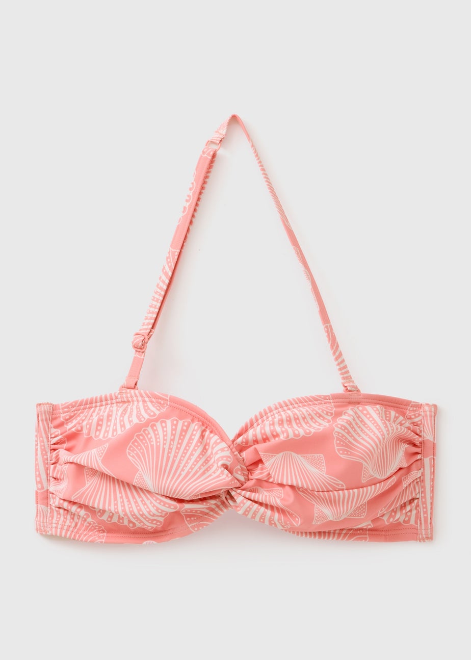 Pink Shell Twist Bikini Top
