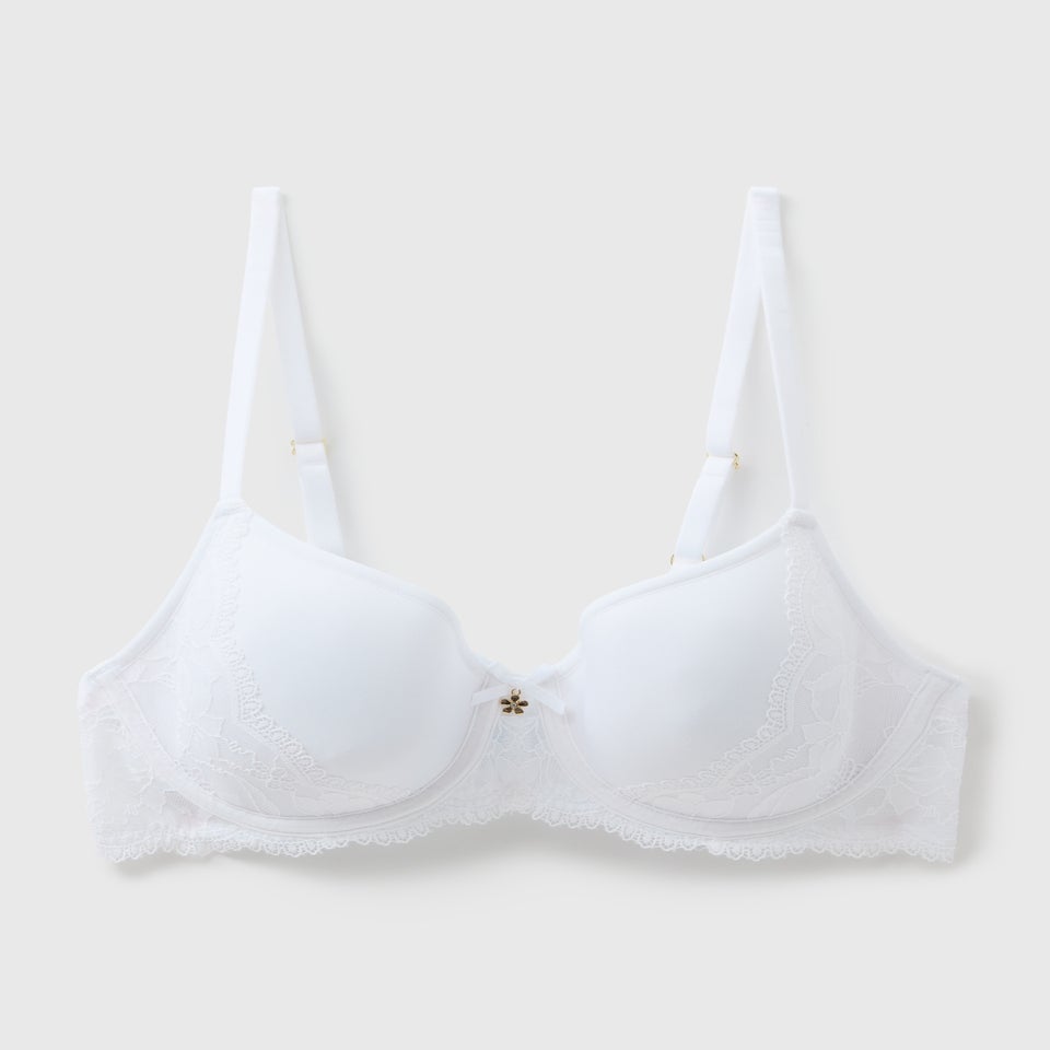 White Comfort Lace Bra