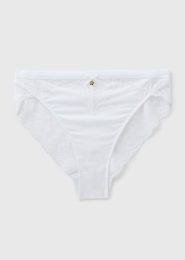White Lace High Leg Knickers