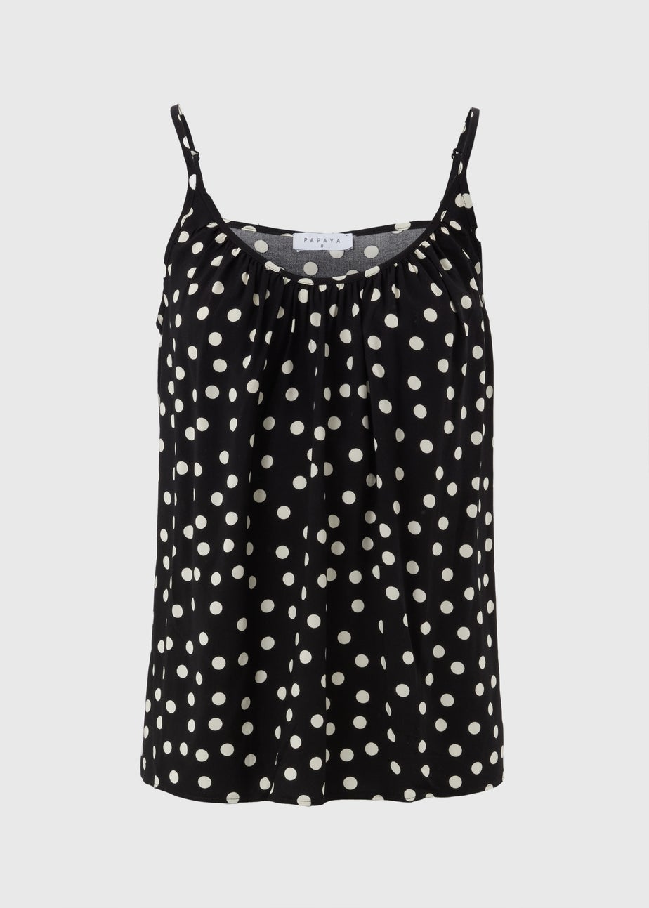 Black Monochrome Spot Cami Top