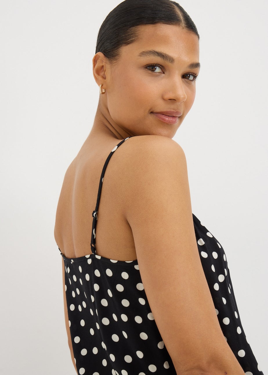 Black Monochrome Spot Cami Top
