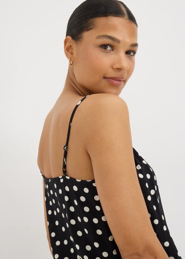 Black Monochrome Spot Cami Top
