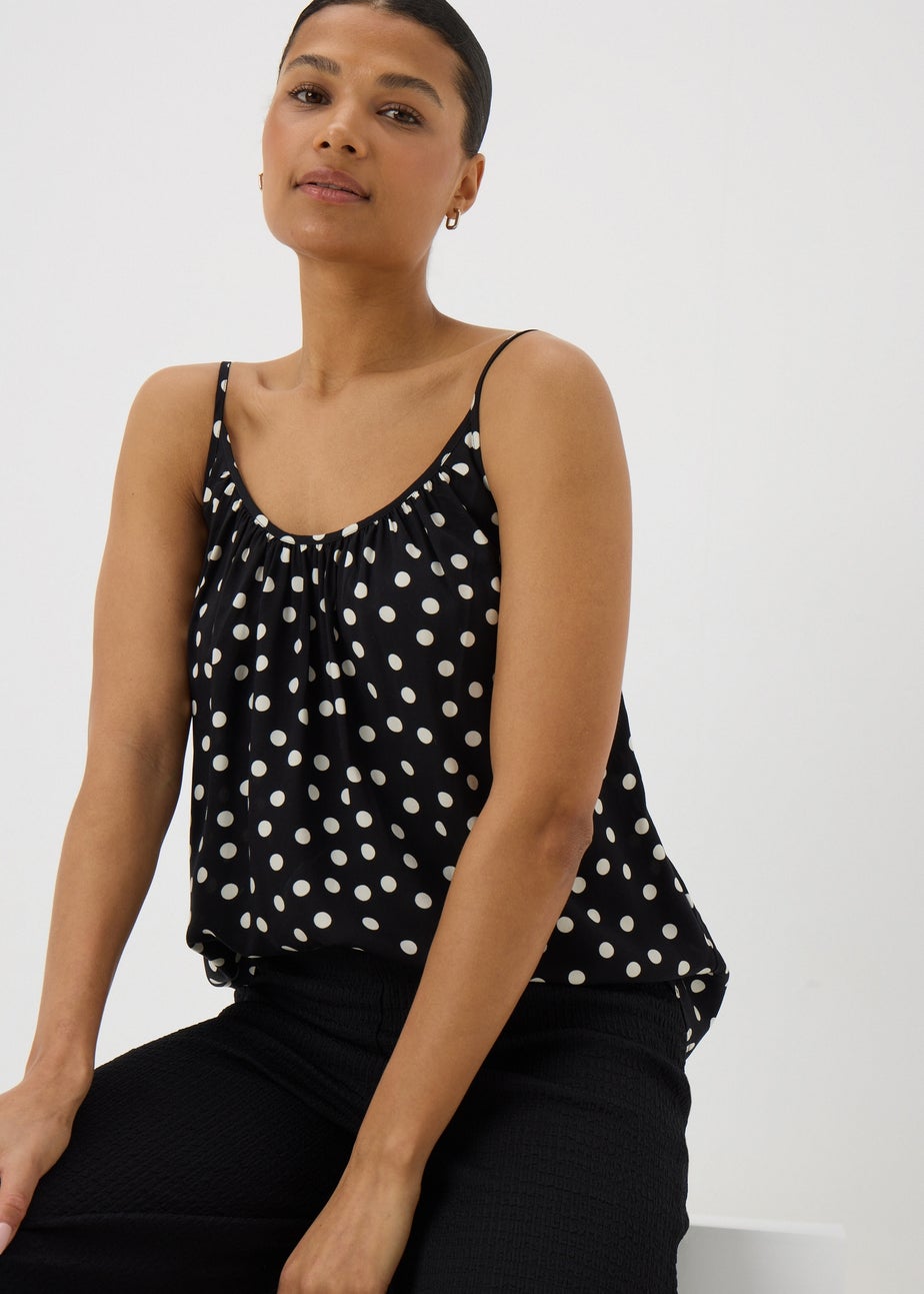 Black Monochrome Spot Cami Top
