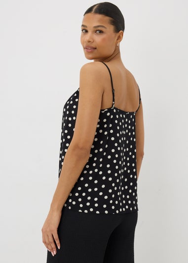 Black Monochrome Spot Cami Top