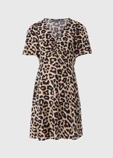 Brown Leopard Mini Dress