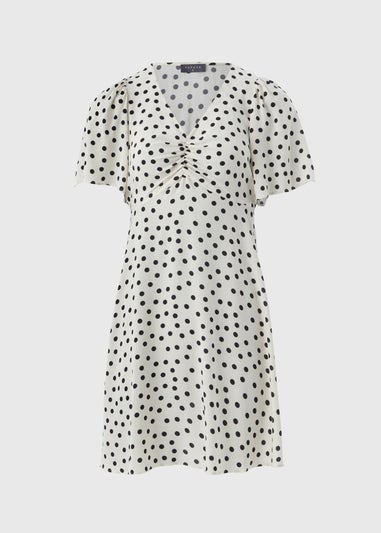Cream Polka Dot Mini Dress