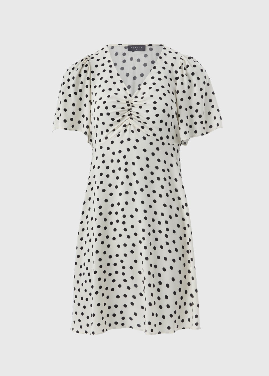 Cream Polka Dot Mini Dress