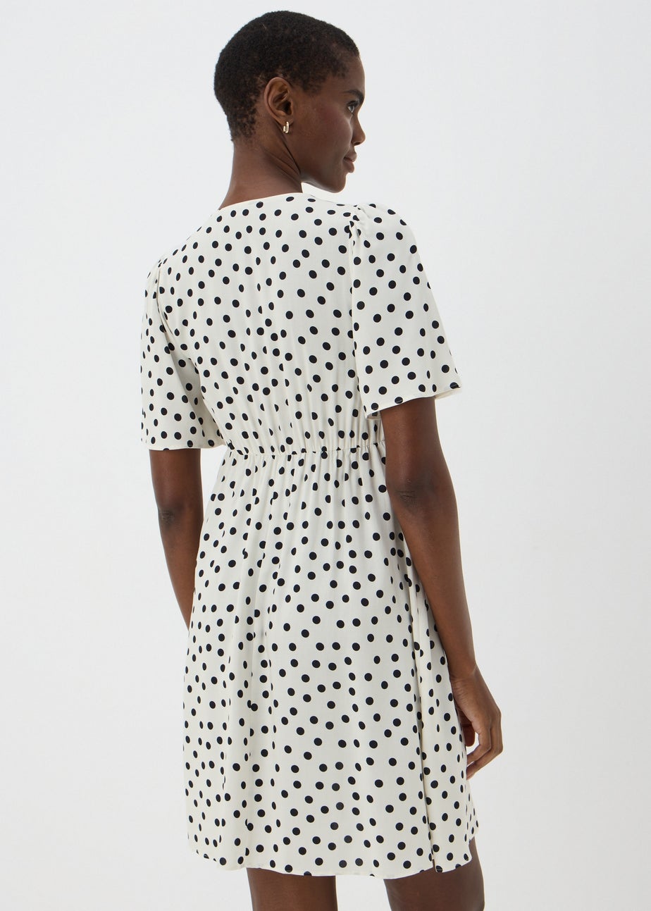 Cream Polka Dot Mini Dress