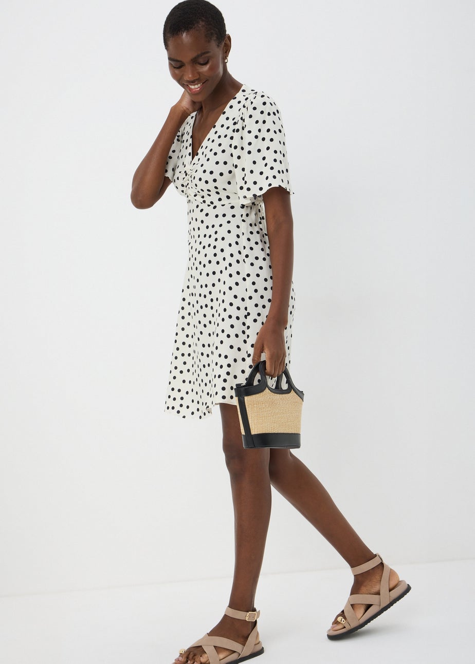 Cream Polka Dot Mini Dress