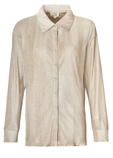 Little Mistress Oyster Co Ord Plisse Shirt by Vicky Pattison