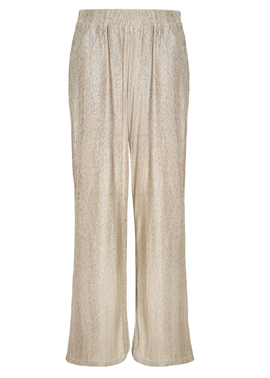 Little Mistress Oyster Co Ord Plisse Trousers by Vicky Pattison