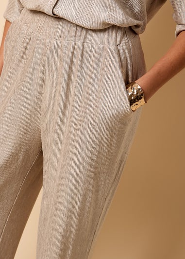 Little Mistress Oyster Co Ord Plisse Trousers by Vicky Pattison