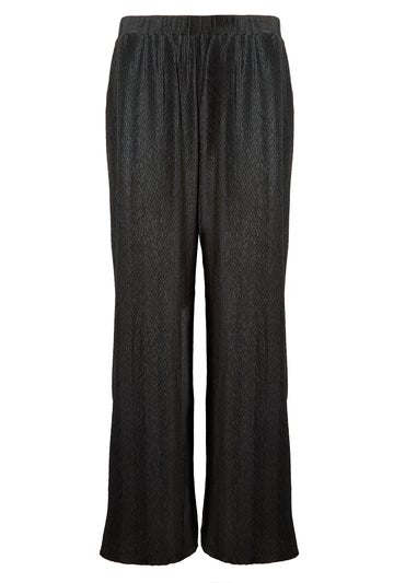 Little Mistress Black Co Ord Plisse Trousers by Vicky Pattison