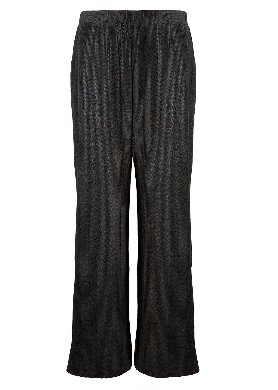 Little Mistress Black Co Ord Plisse Trousers by Vicky Pattison