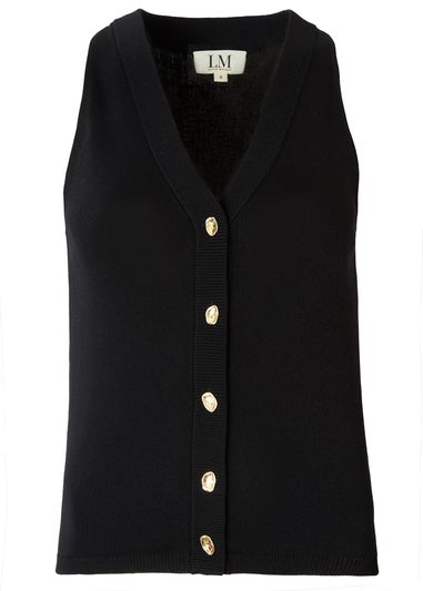Little Mistress Black Knitted Waistcoat by Vicky Pattison