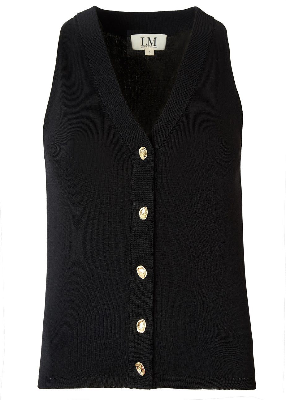 Little Mistress Black Knitted Waistcoat by Vicky Pattison
