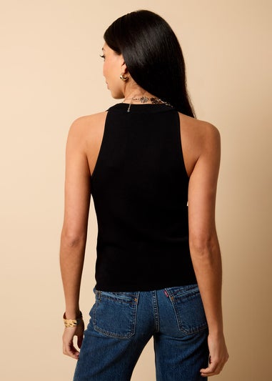 Little Mistress Black Knitted Waistcoat by Vicky Pattison