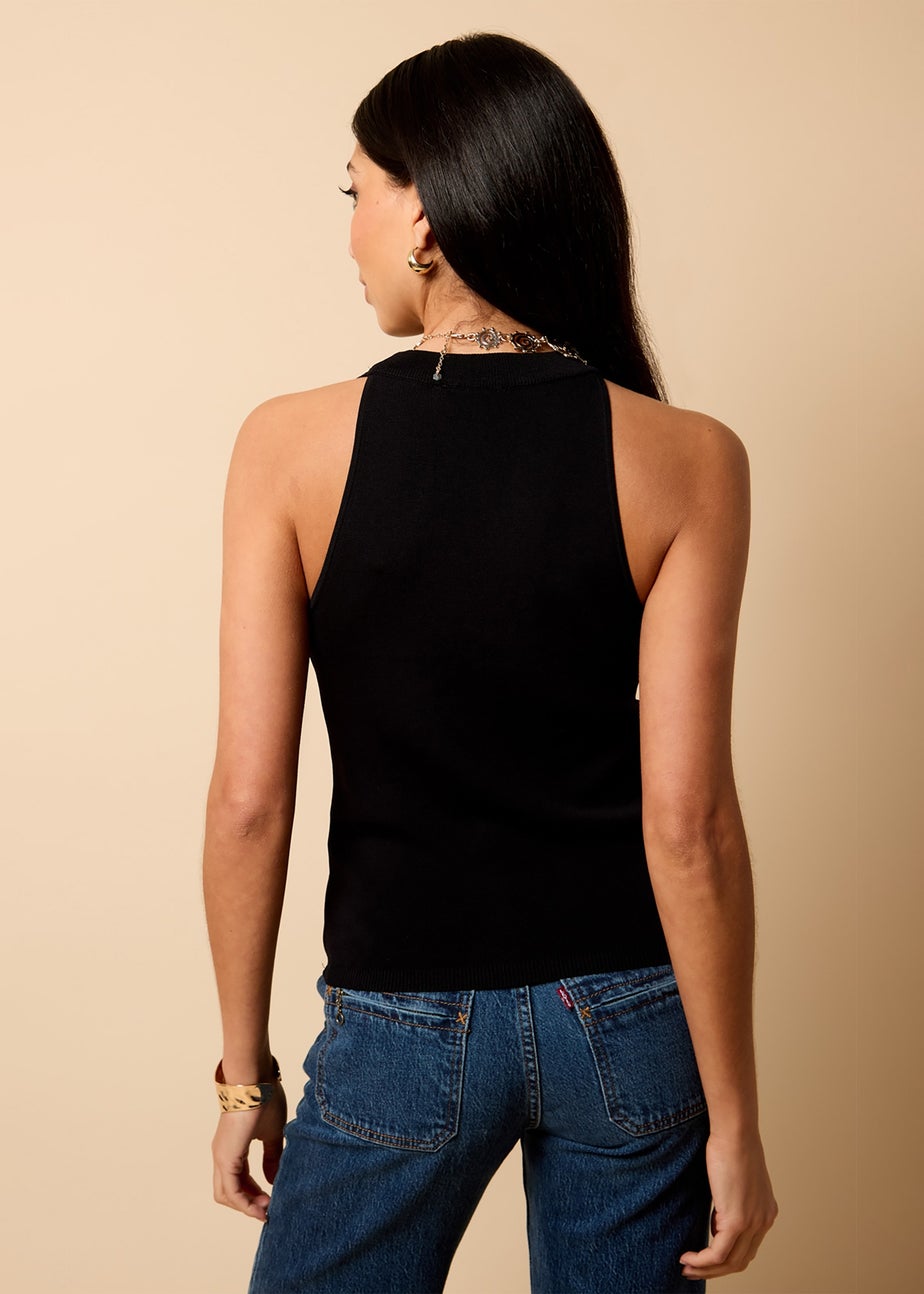 Little Mistress Black Knitted Waistcoat by Vicky Pattison