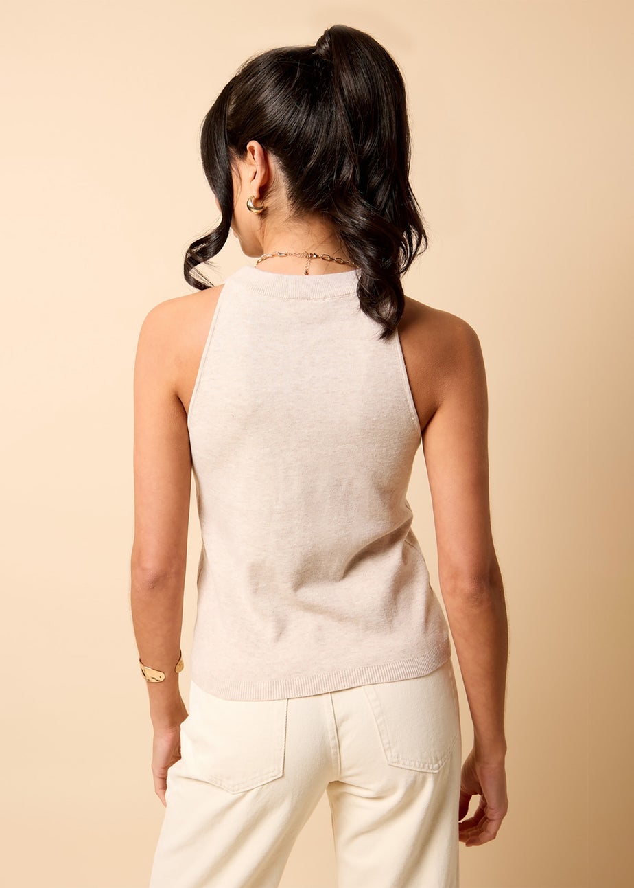 Little Mistress Cream Knitted Waistcoat by Vicky Pattison