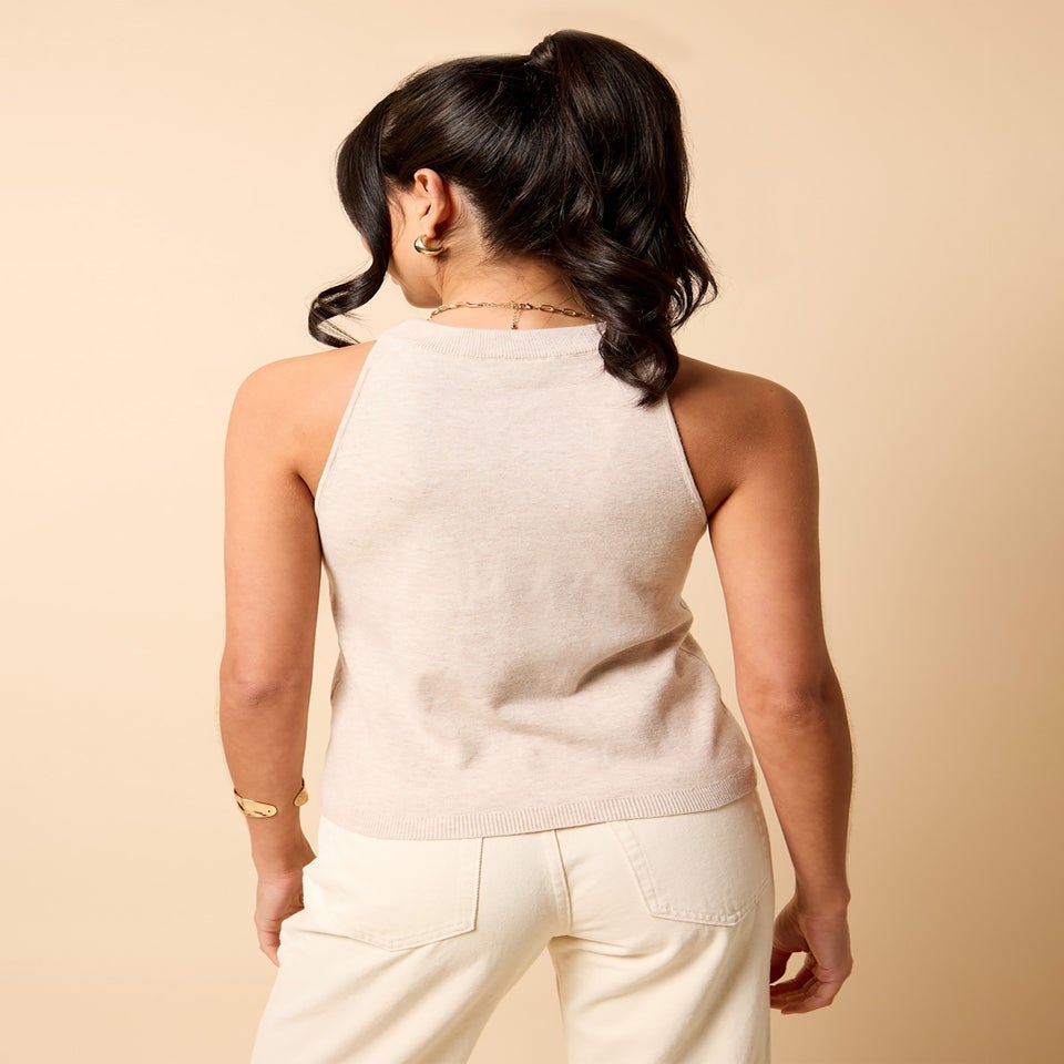 Little Mistress Cream Knitted Waistcoat by Vicky Pattison