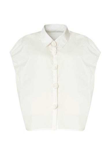 Little Mistress White Poplin Cotton Shirt by Vicky Pattison