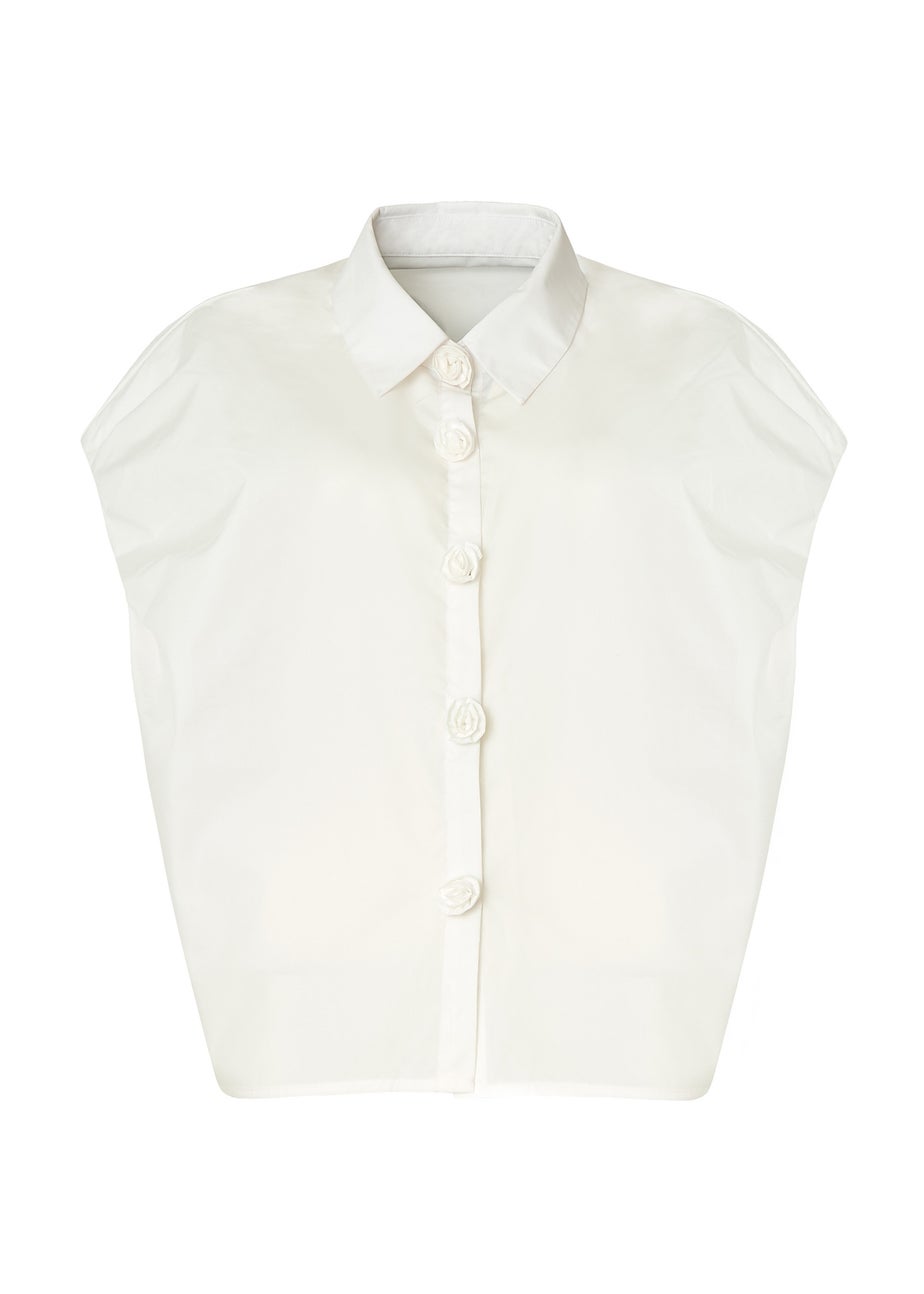 Little Mistress White Poplin Cotton Shirt by Vicky Pattison