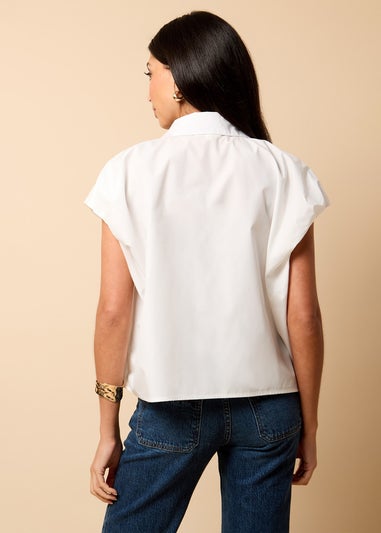 Little Mistress White Poplin Cotton Shirt by Vicky Pattison