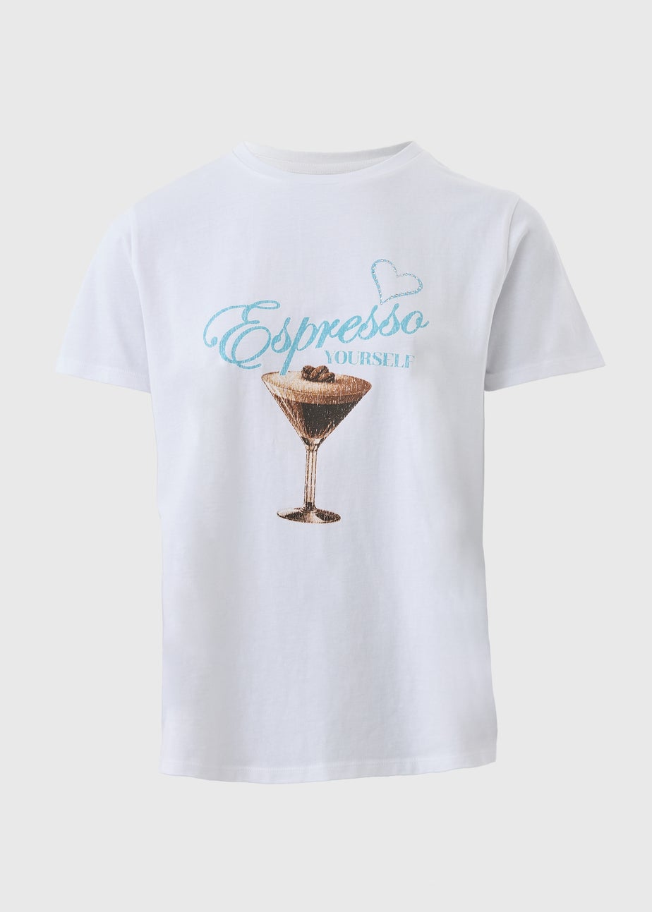 Sabrina Carpenter White Espresso Graphic T-Shirt