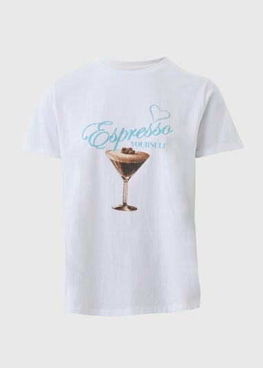 Sabrina Carpenter White Espresso Graphic T-Shirt
