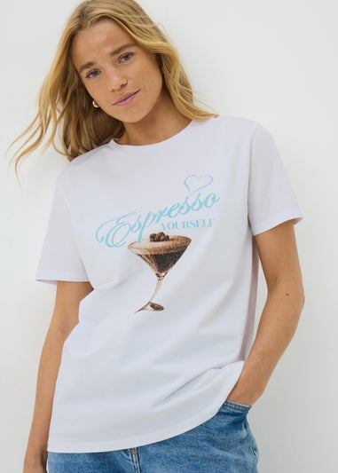Sabrina Carpenter White Espresso Graphic T-Shirt