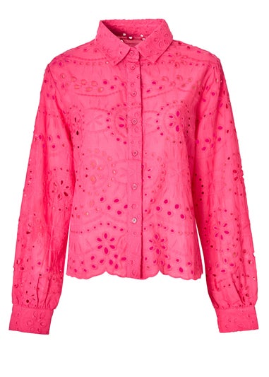 Little Mistress Pink Broderie Shirt by Vicky Pattison